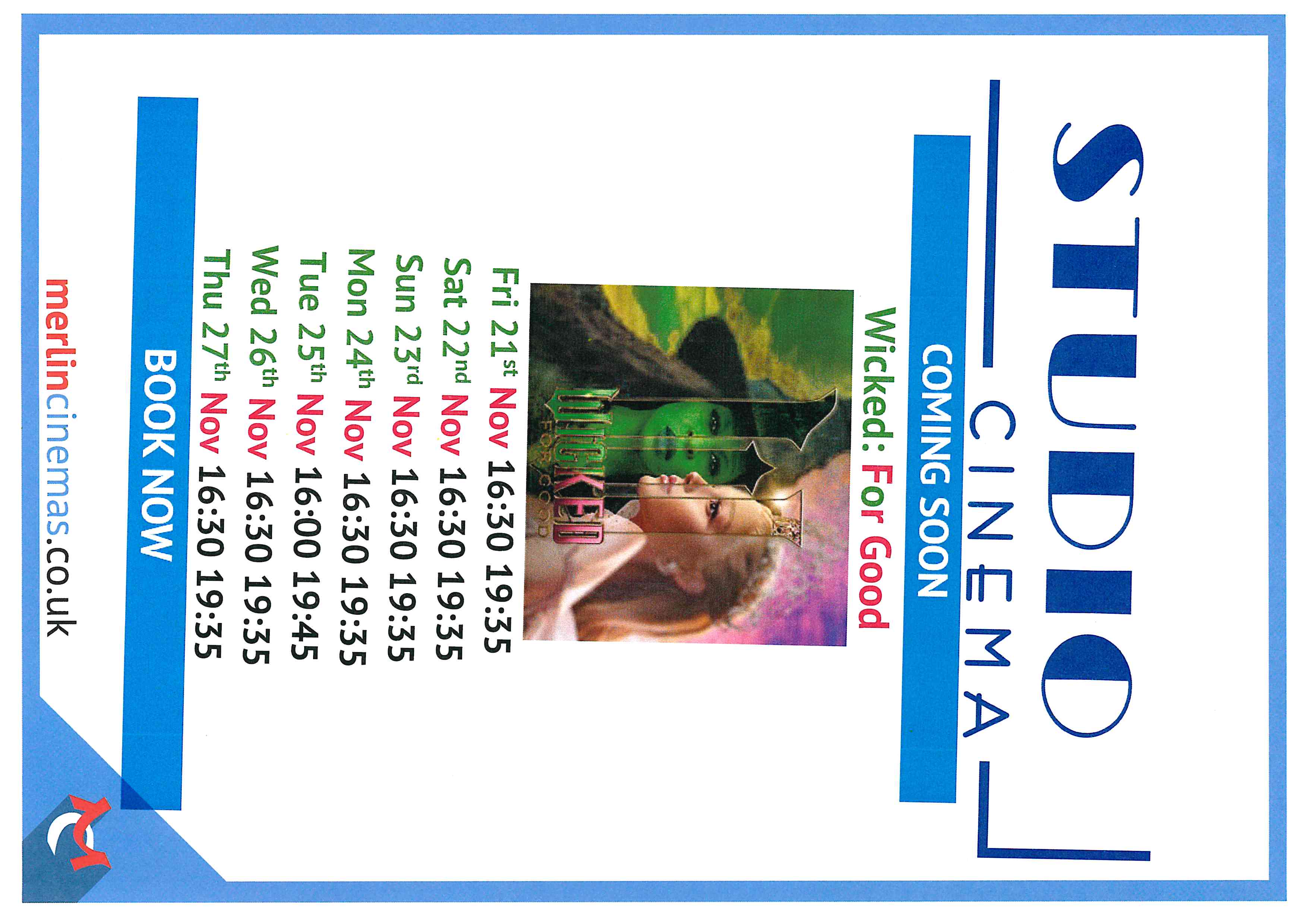 Studio Cinema Wicked: For Good. November